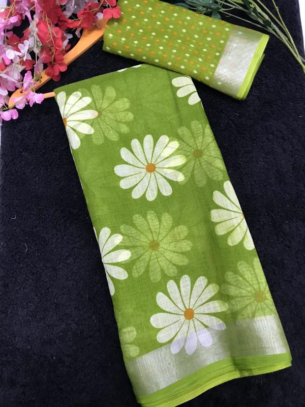 GC soft lenin saree wholesaler in surat